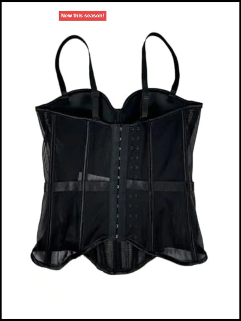 Women's Bustier Corset Top See Through Mesh Boned Cami